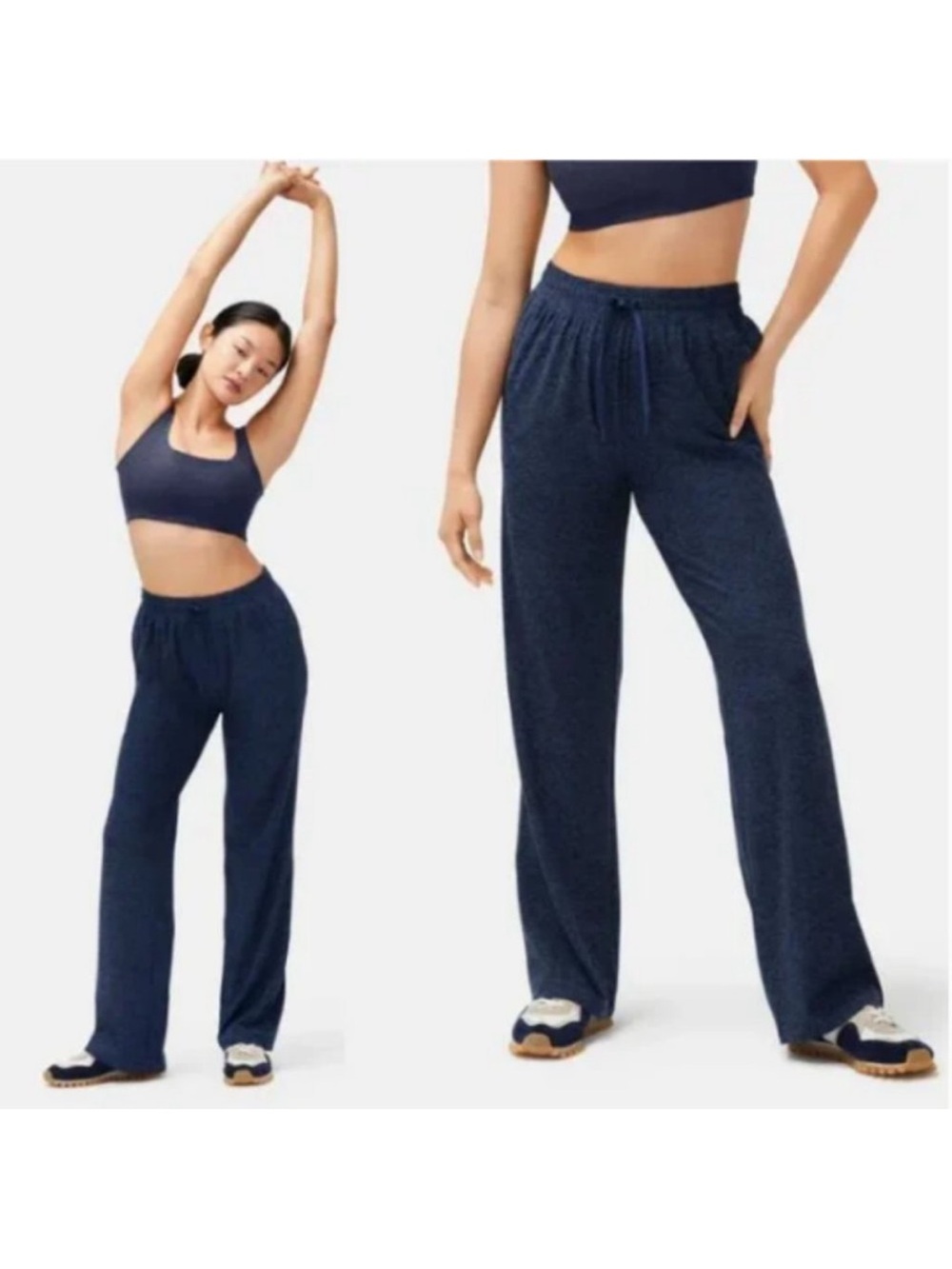 EUC Outdoor Voices cloudknit Navy Wide-Leg Lounge pants size xs